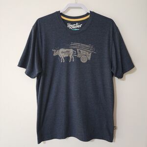 Howler Brothers Mens Short Sleeve Graphic T-Shirt Grey Fins Keel Crew-Neck Sz L
